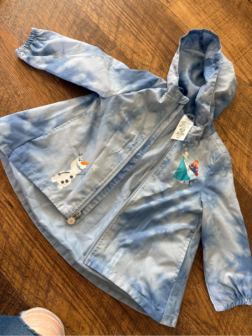 Disney Light Blue Frozen Hooded Raincoat with Elsa, Anna & Olaf